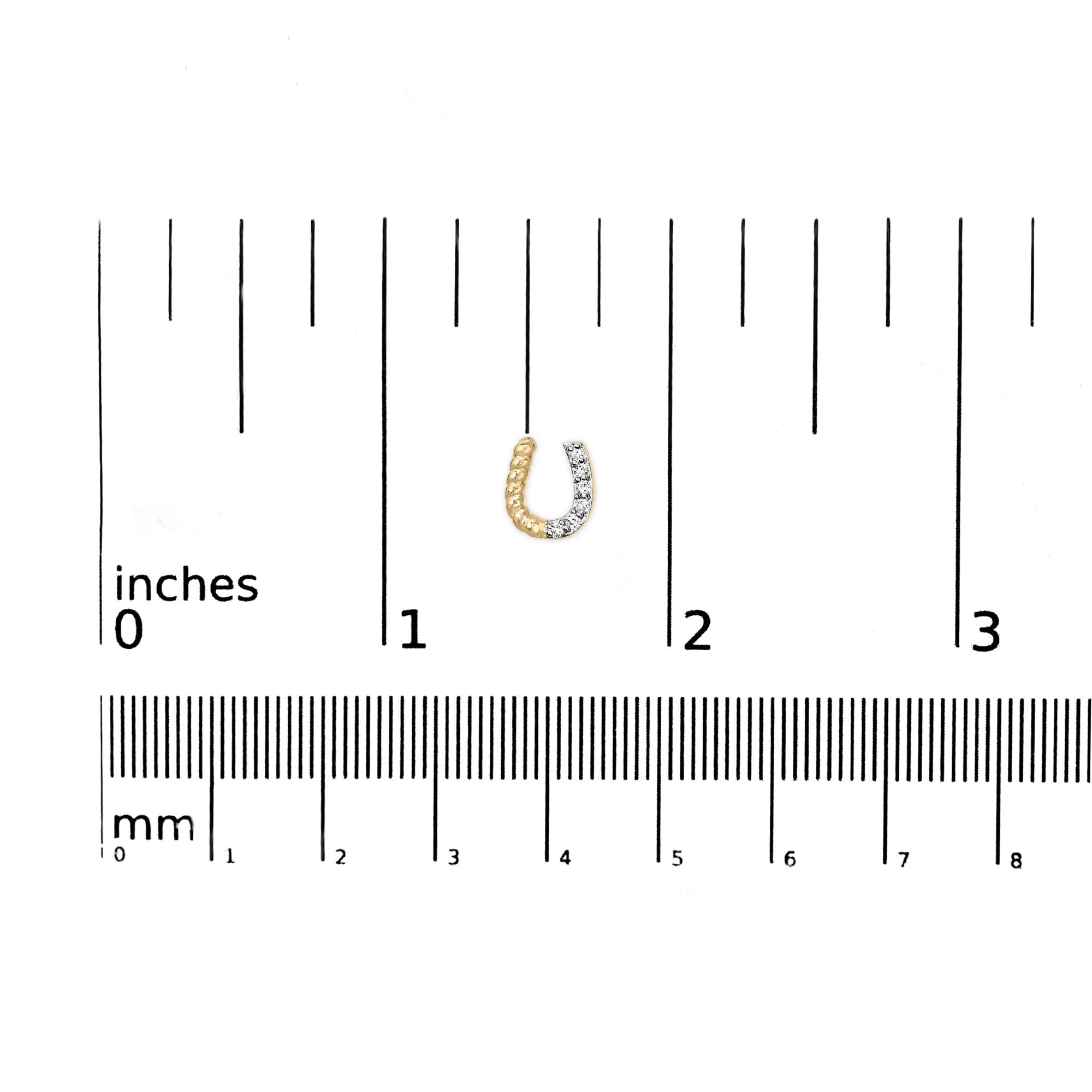 10K Yellow Gold 1/10 Cttw Braided Horseshoe Stud Earrings (H-I Color, SI1-SI2 Clarity)-4